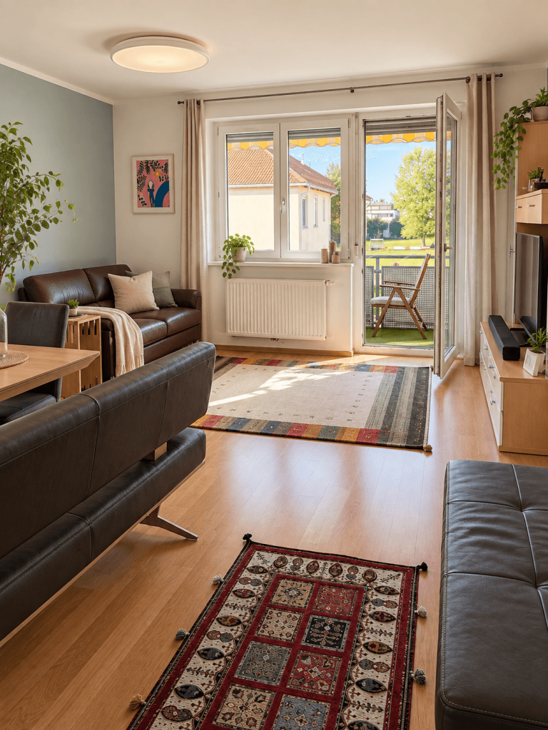 Wohnen im Grünen – vollmöblierte 3-Zimmer-Wohnung mit Balkon & Garagenplatz