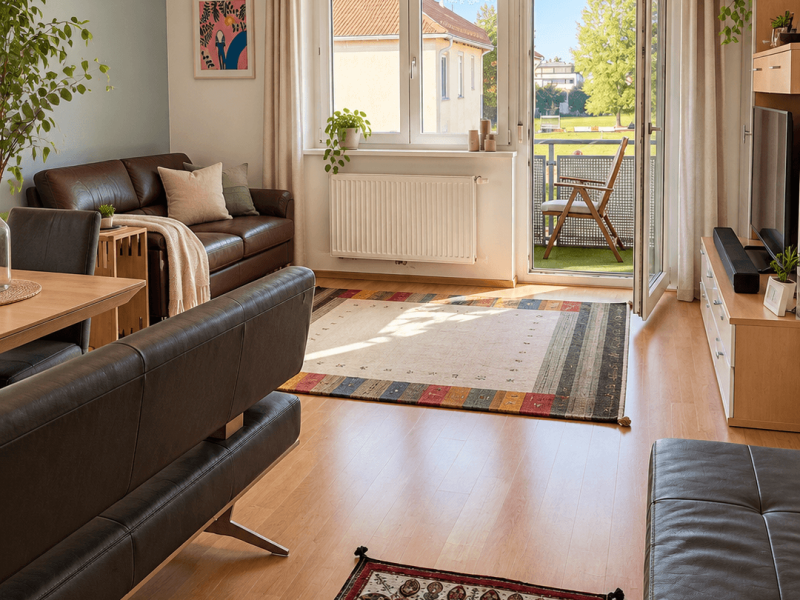 Wohnen im Grünen – vollmöblierte 3-Zimmer-Wohnung mit Balkon & Garagenplatz